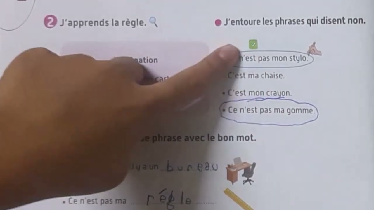 Français 3ème année primaire, qu'est ce qu'il y a dans ta classe