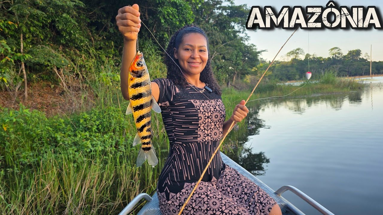 Pesca ribeirinha, MUITOS PEIXES e ANIMAIS selvagens no lago da Amazônia @GilTrindadeAm 