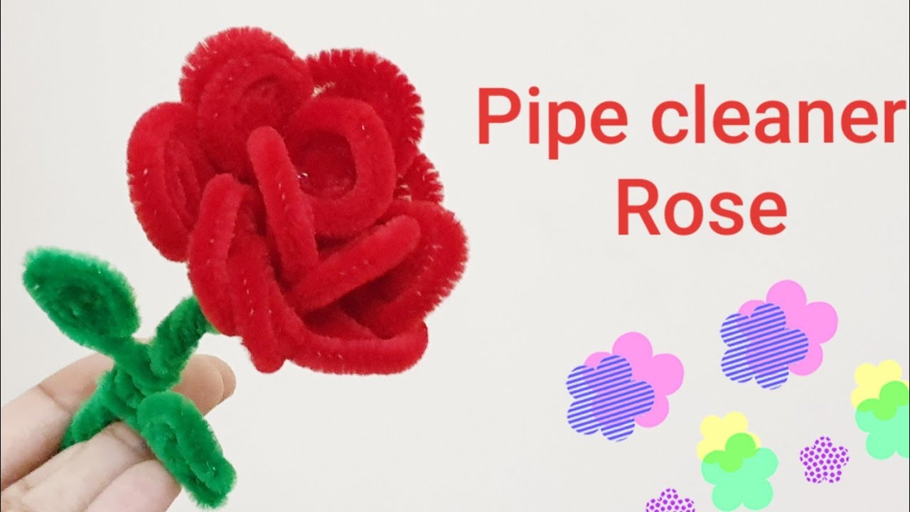 How to make a pipe cleaner Rose, Beautiful Rose flower for mother's day