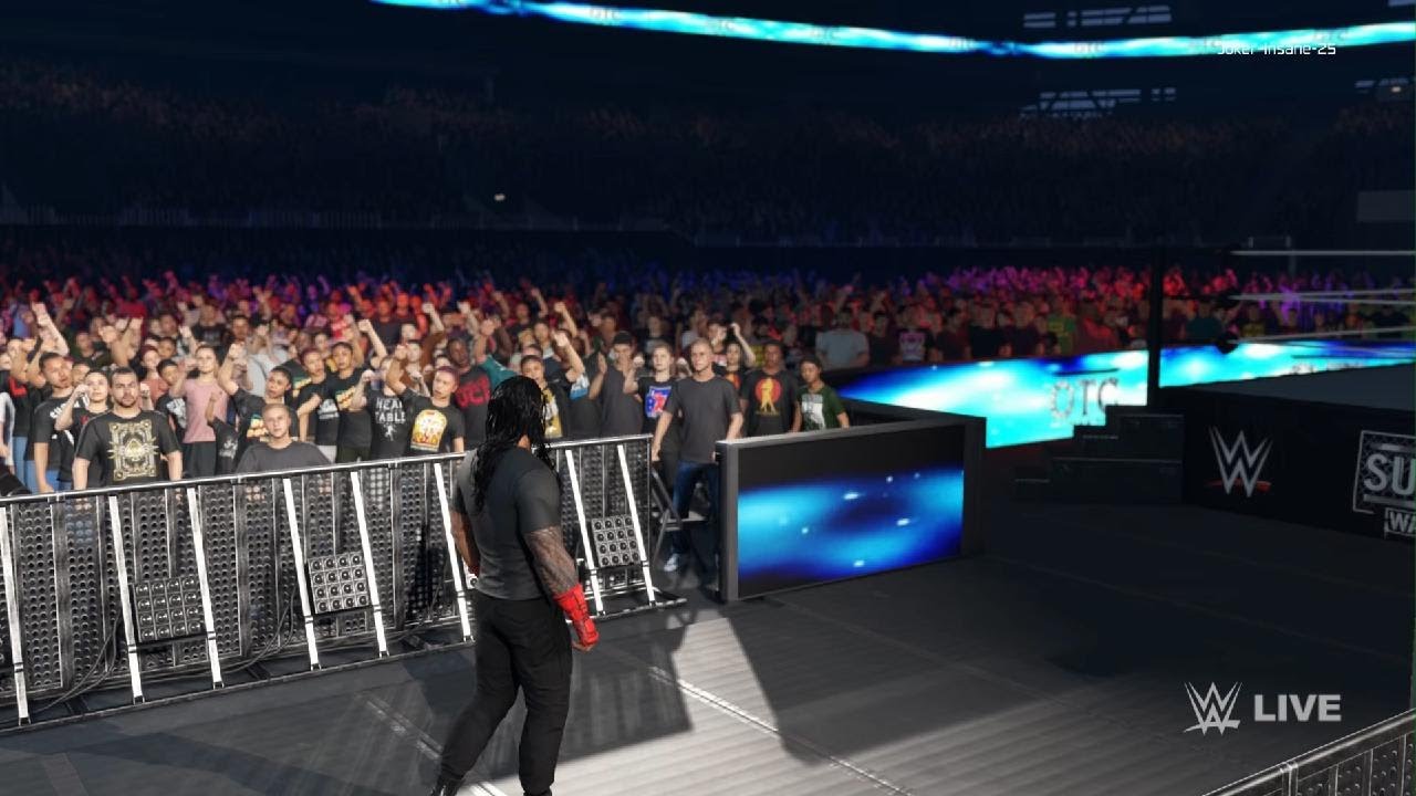 WWE 2K25 Reigns vs Rollins vs Moxley for Undisputed WWE Championship Triple threat Extreme rules