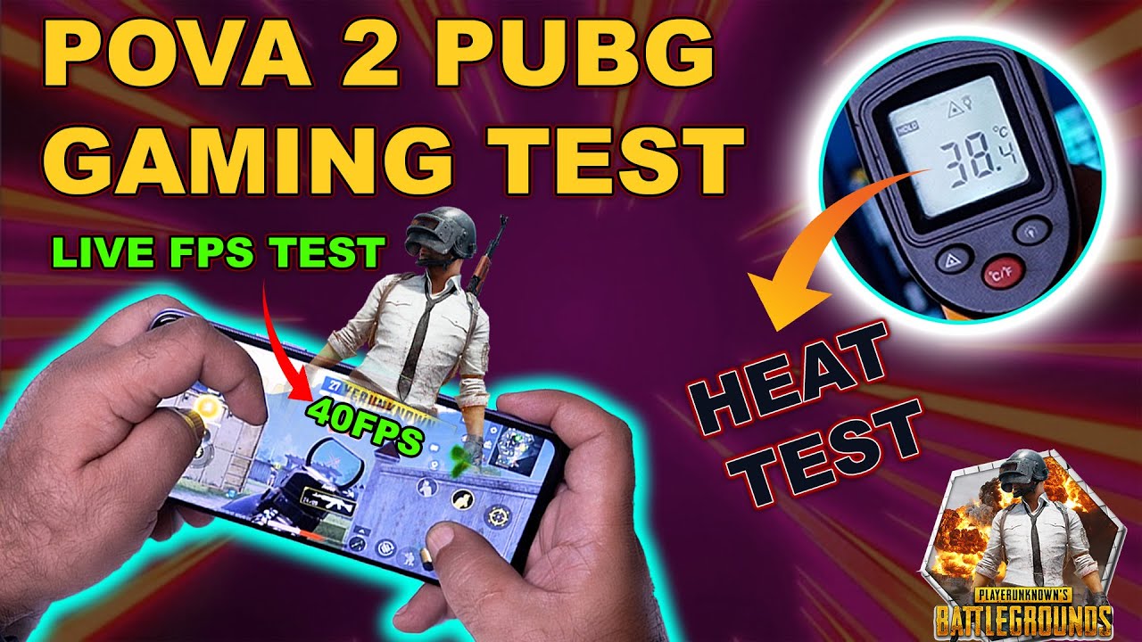 Tecno Pova 2 pubg Test Gaming Test with live FPS Check 🎮Heating Test🔥 Gyro Test | 7000 mAh Battery 😱