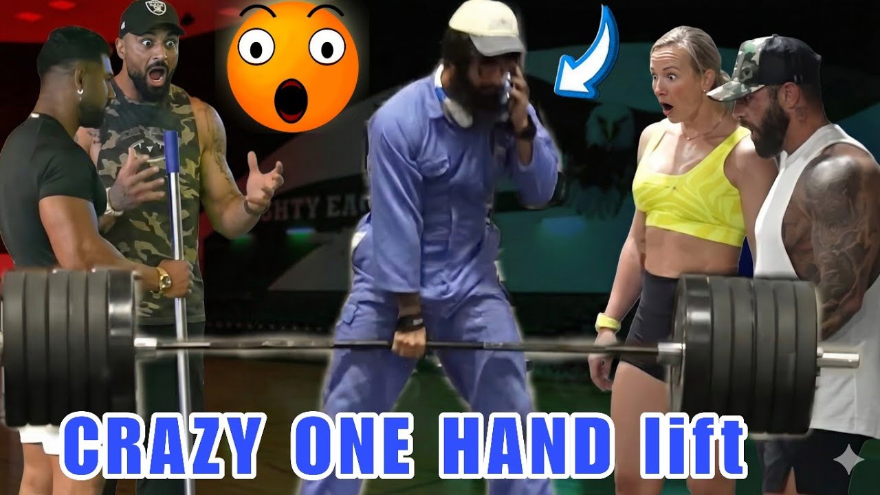 Crazy one hand lifting purely Stunned bodybuilder|Anatoly gym prank 