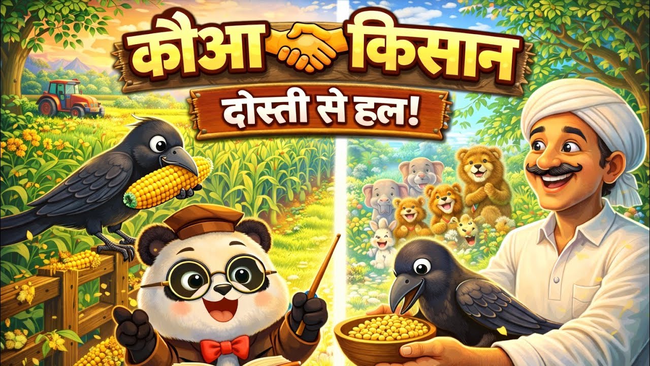 चालाक कौआ और समझदार किसान | Moral Story in Hindi for Kids | Hindi Kahani
