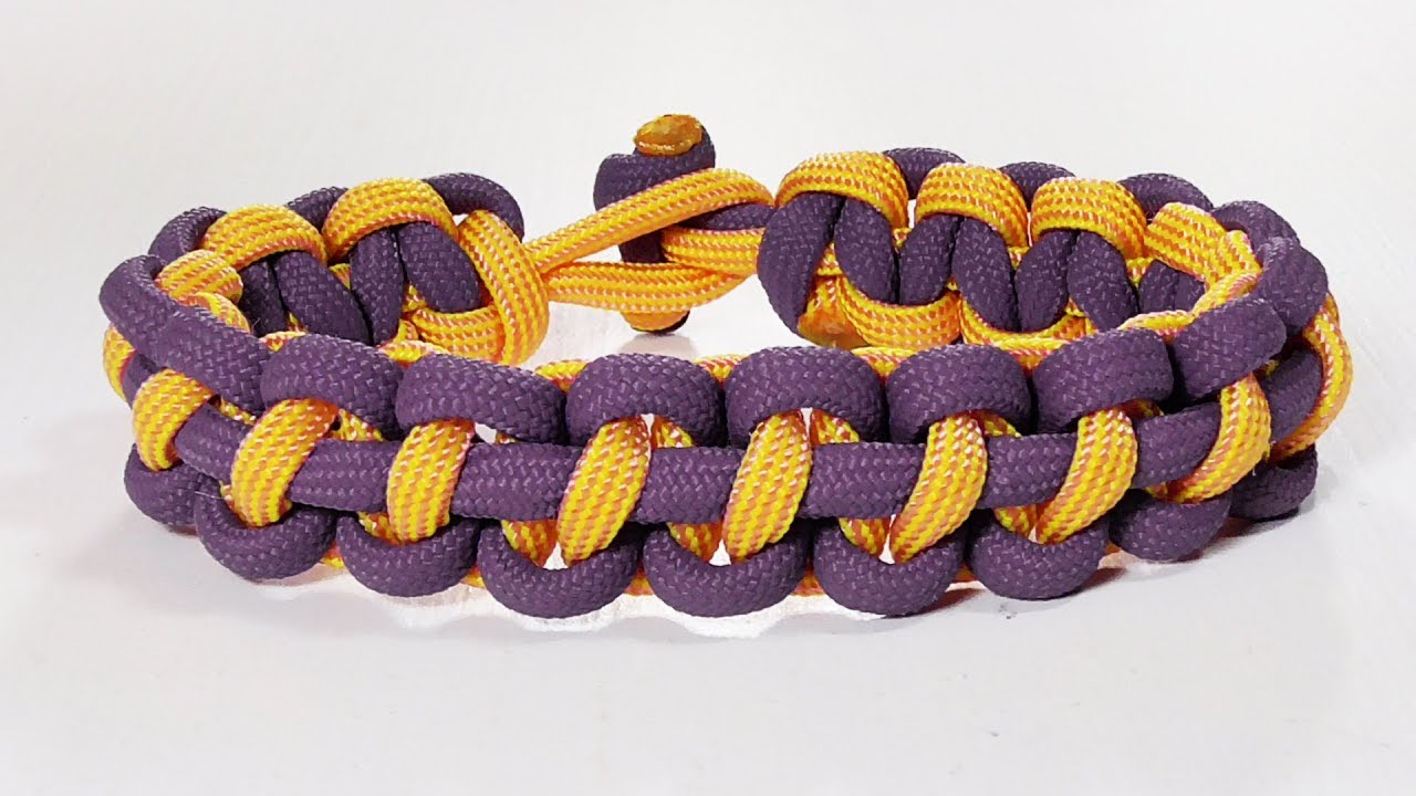 Paracord Bracelet: How To Tie A Two Color Thin Line Solomon Bar