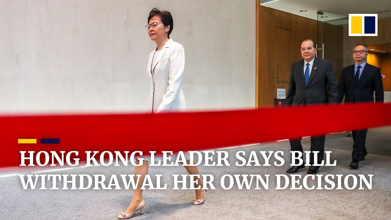 Carrie Lam insists bill withdrawal was her own decision, not Beijing's