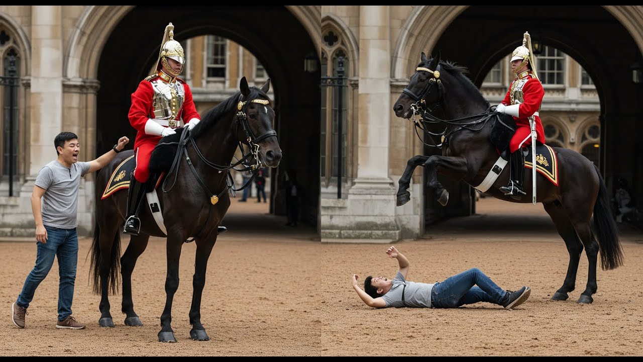 Royal Guard Horse Gets BRUTAL REVENGE on Disrespectful Tourist   INSTANT KARMA!