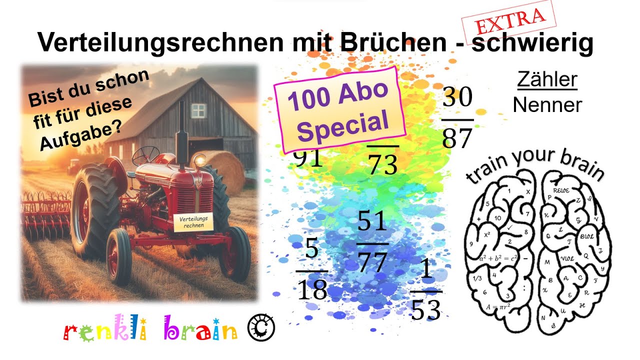 Verteilungsrechnen mit Brüchen extra schwierig Mathe BWL kaufmännisches Rechnen Berufskolleg