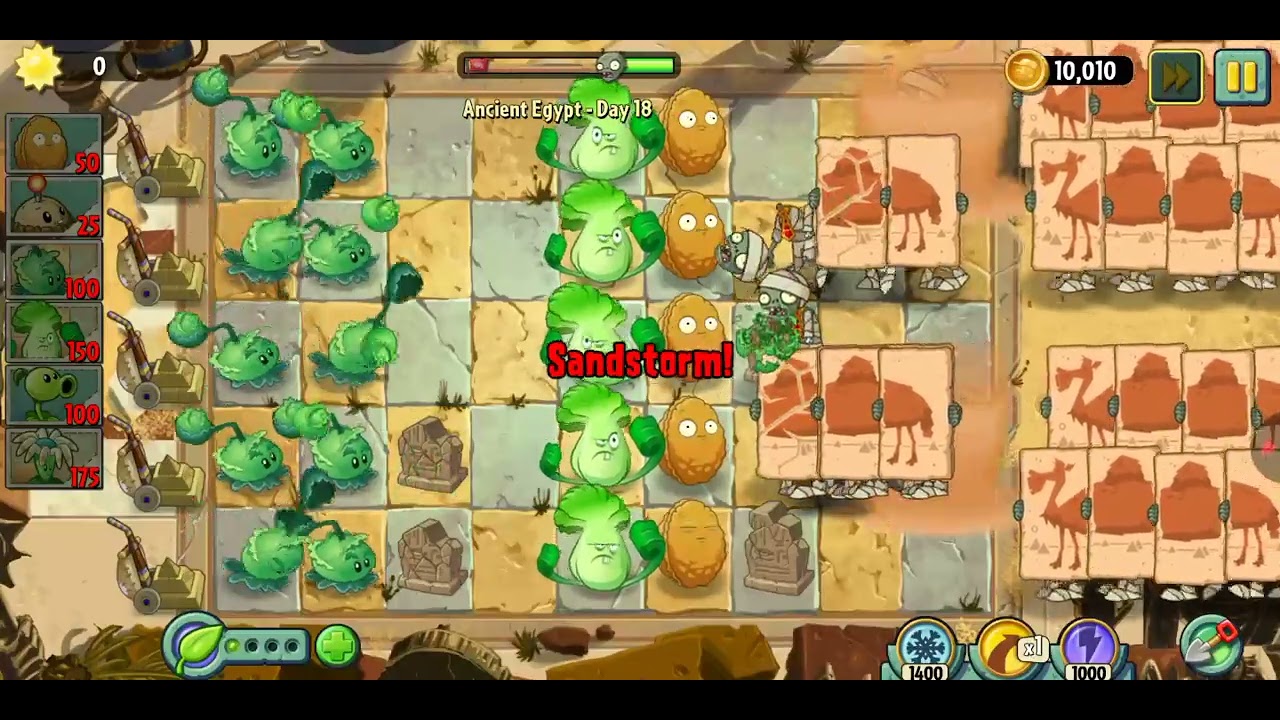 Пвз 2 reflourshed древний египет уровень 18