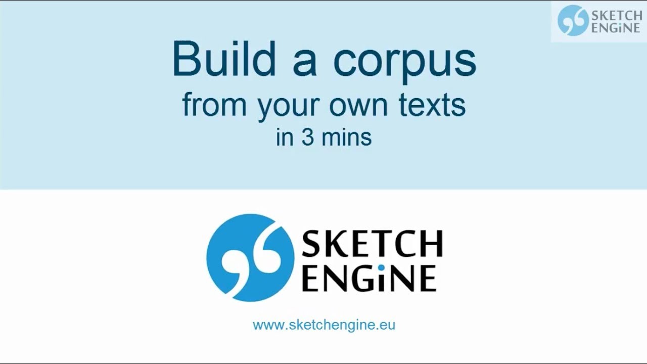 Build a corpus from your own texts/data