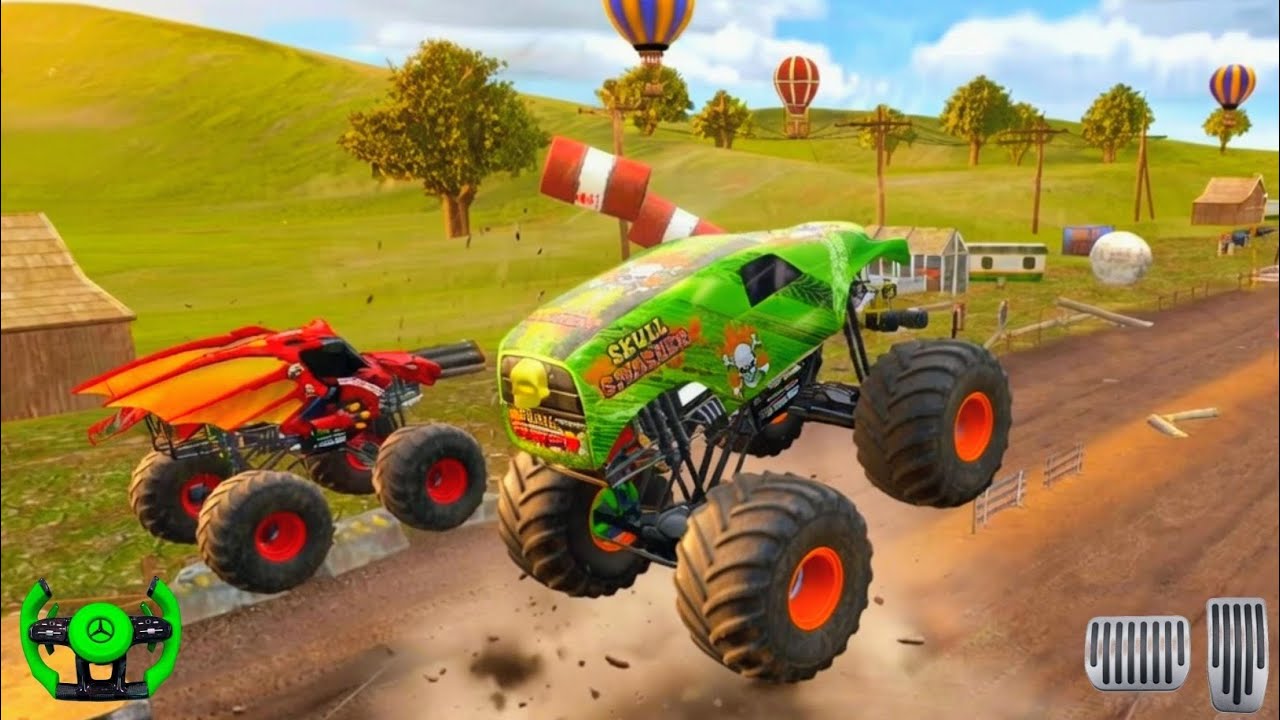 4x4 Monster Truck drag Race - Throttle mode | Monster truck Race and stunt |