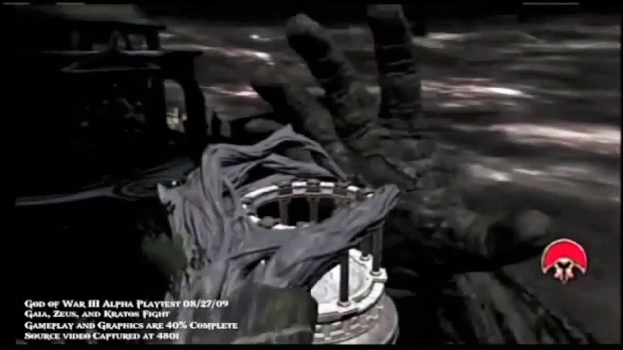 God of War 3 Deleted Scenes - Ixion puzzle, Gaia fight