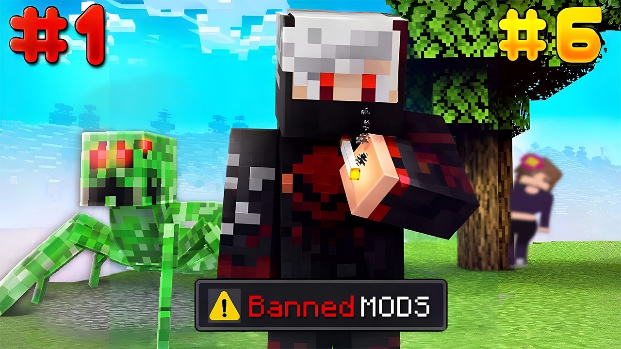 I Tried ILLEGAL Minecraft Mods&hellip; (BANNED 😱)