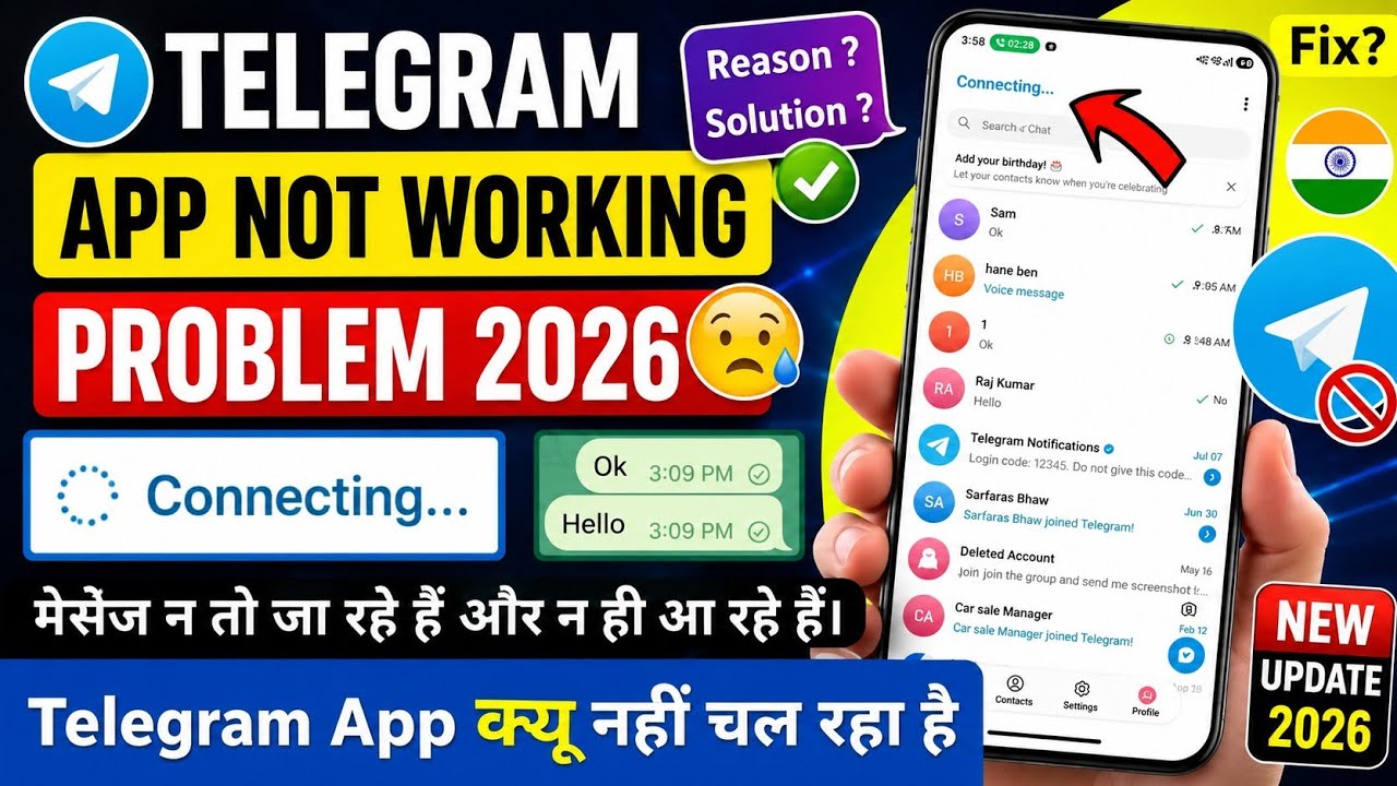Telegram App Not Working Problem 2026 | Telegram Connecting Problem | Telegram Nahi Chal Raha Hai