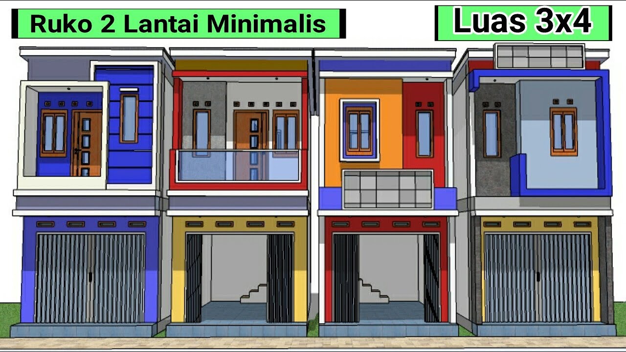 4 Opsi Pilihan Ruko 2 Lantai Minimlais │ Ruko Ukuran 3 x 4 Meter