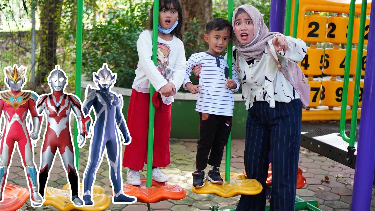 NEMU HARTA KARUN 😱 DITAMAN BERMAIN - Mainan Ultraman Dan Perosotan | Ali vlog