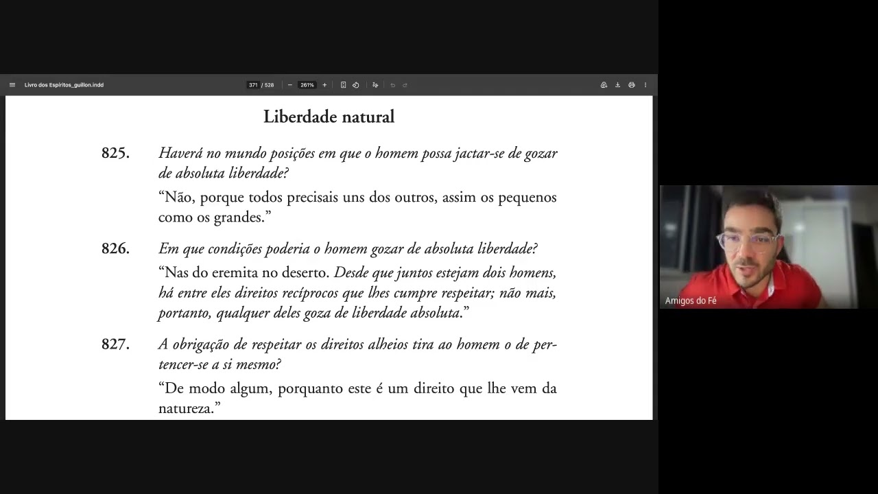 Pedro Arthur - Livro dos Espíritos 825 a 828