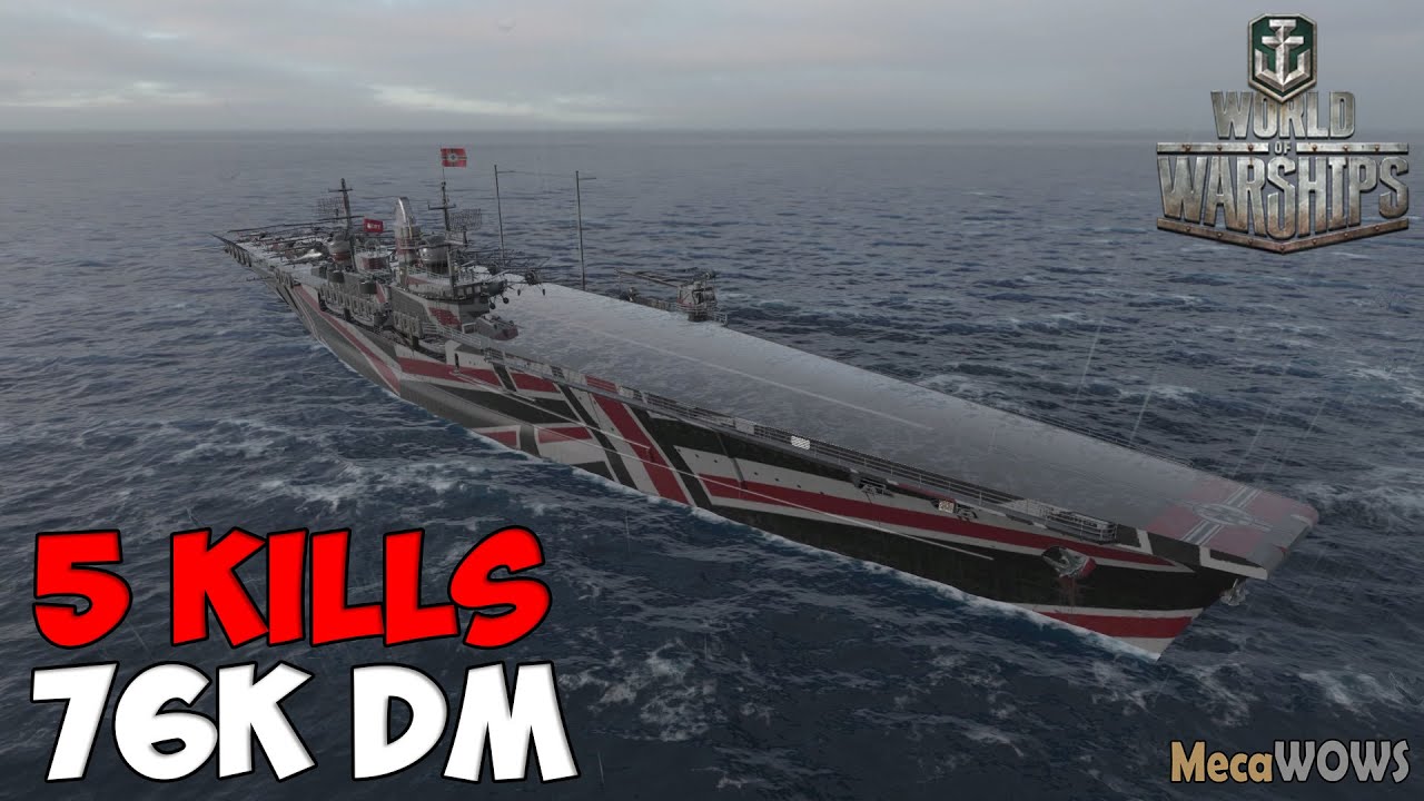 World of WarShips | Rhein | 5 KILLS | 76K Damage - Replay Gameplay 4K 60 fps