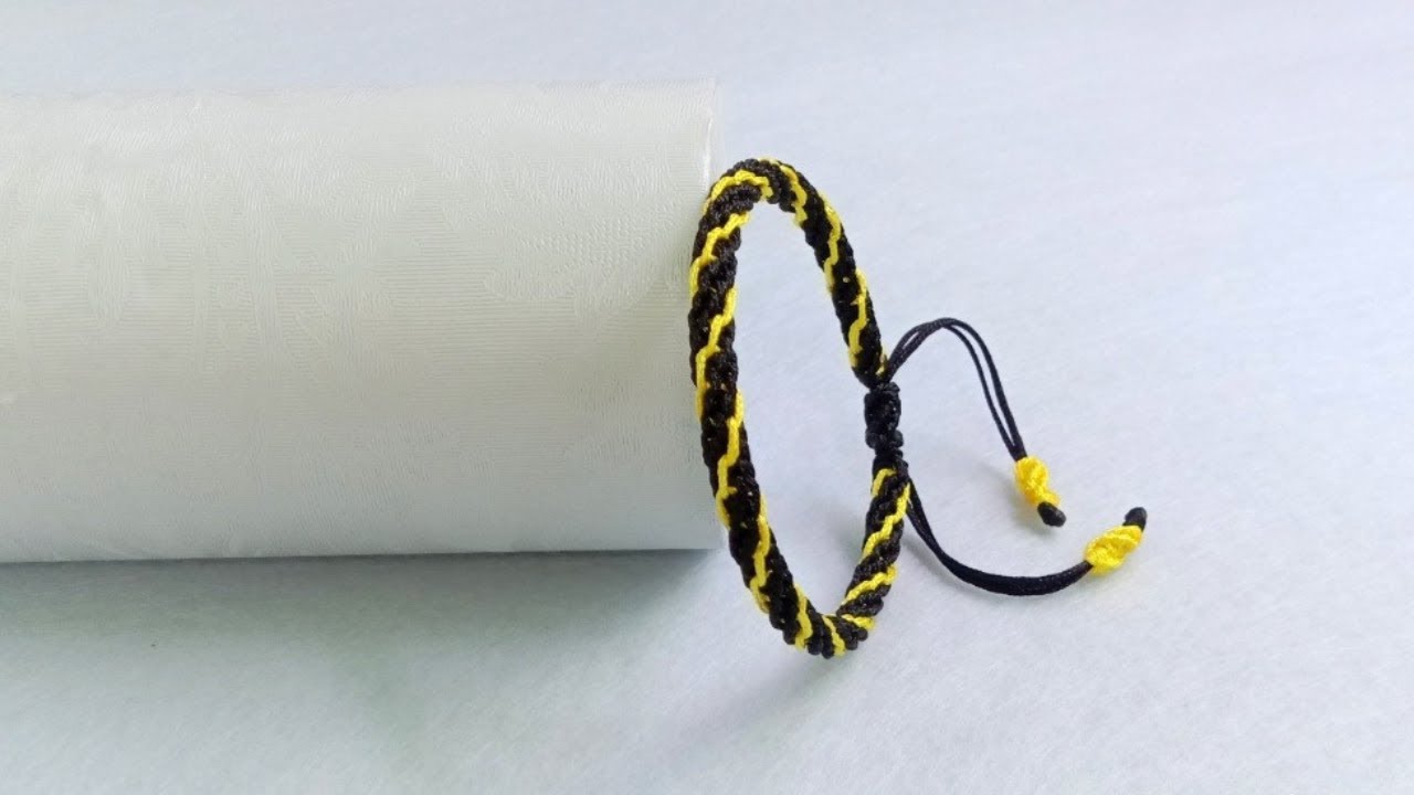 Easy 2 Colors Spiral Knot Macrame Bracelet