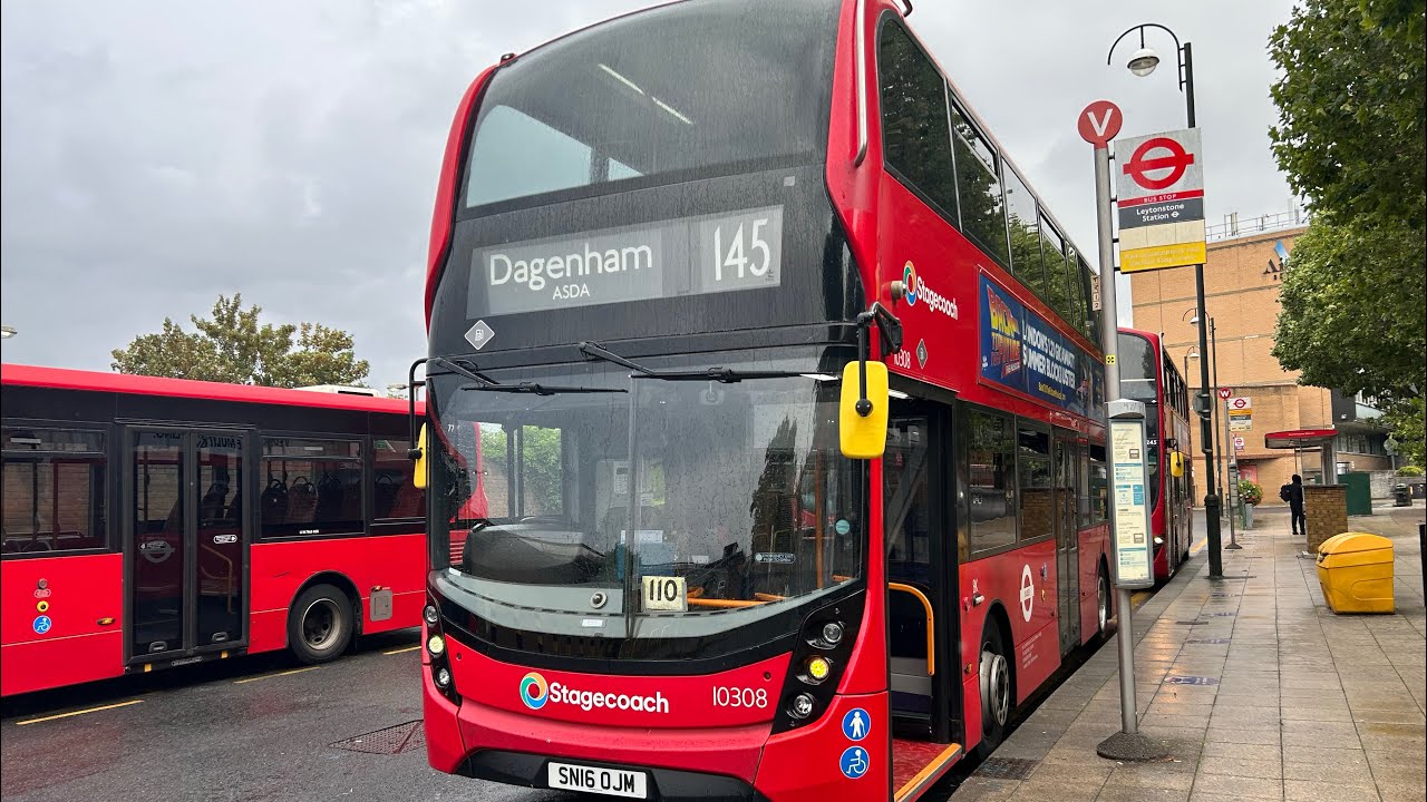 FULL ROUTE VISUAL|Stagecoach London Route 145|Leytonstone-Dagenham Asda|10308(SN16 OJM)
