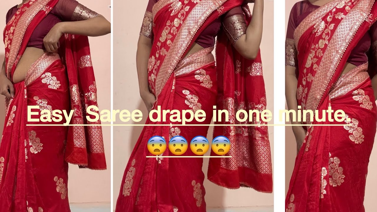 One minute saree pehno 😨😨😨😨 #trending #viral #youtube #saree 