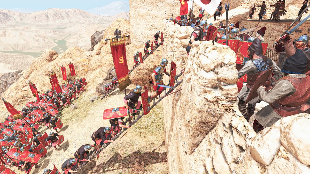 500 Roman Legionaries Siege the Hunnic Fortress – Epic Battle | Mount & Blade 2
