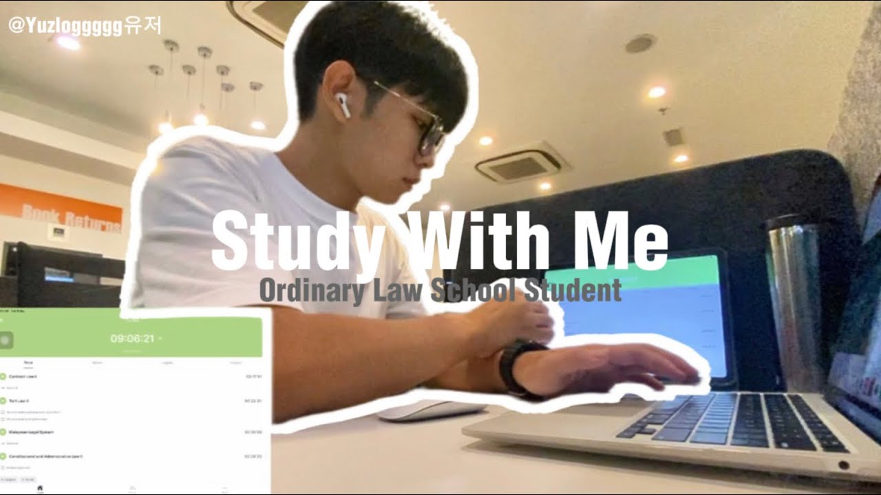 Study With Me | Law School Student | 55 Minutes Real Time with Rain Sound | Study ASMR