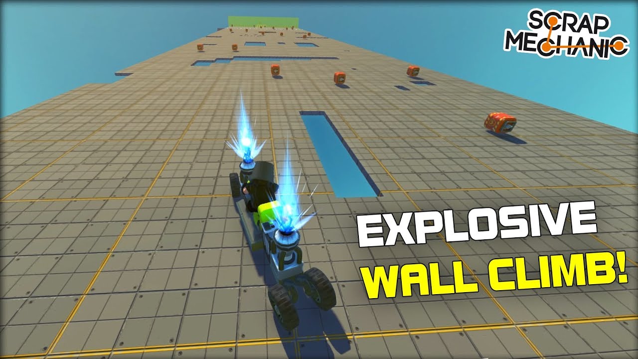 Explosive Waterfall Wall Climbing Challenge! (Scrap Mechanic Multiplayer Monday)