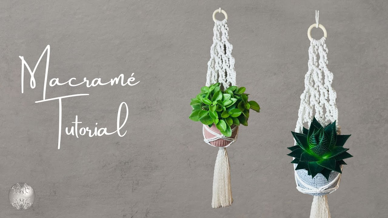 A grand entrance for small plants - decorative macram&eacute; hanging basket - DIY tutorial