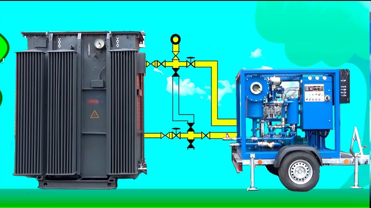Transformer Oil Filtration System and degassing تنقية زيت المحولات