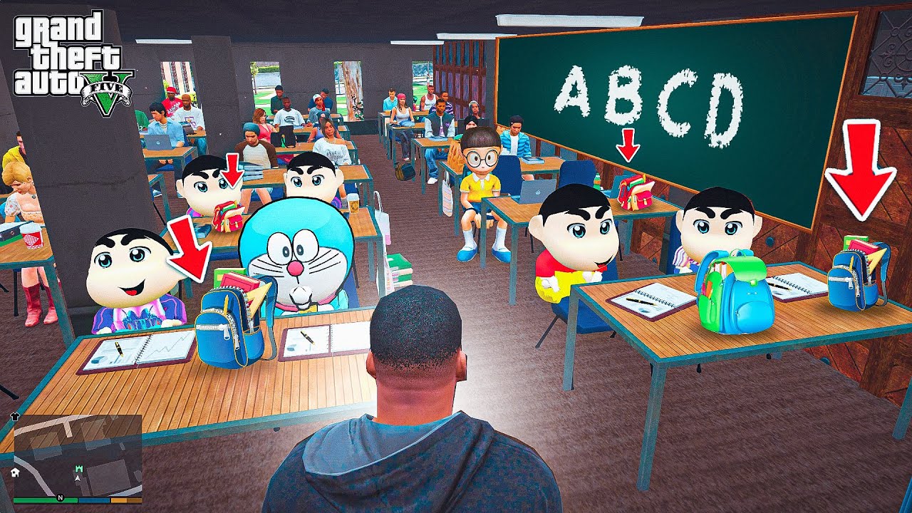 Sinchan Doraemon Going To School Part 2 GTAV Grand Theft Auto V
