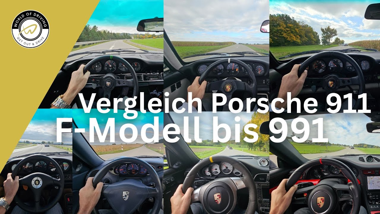 Tour of Legends : Vergleich Porsche 911 F Modell bis 991 - Sound & Beschleunigung