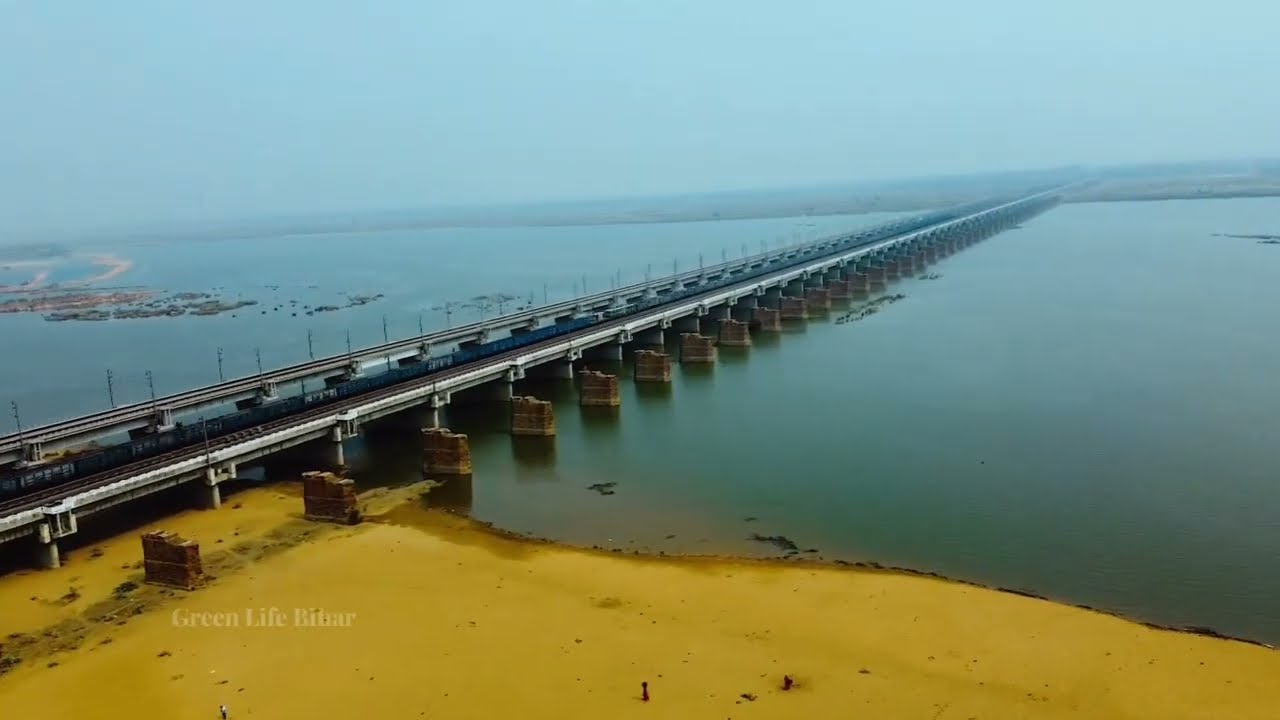 Dehri On Sone  Railway Bridge Drone Video