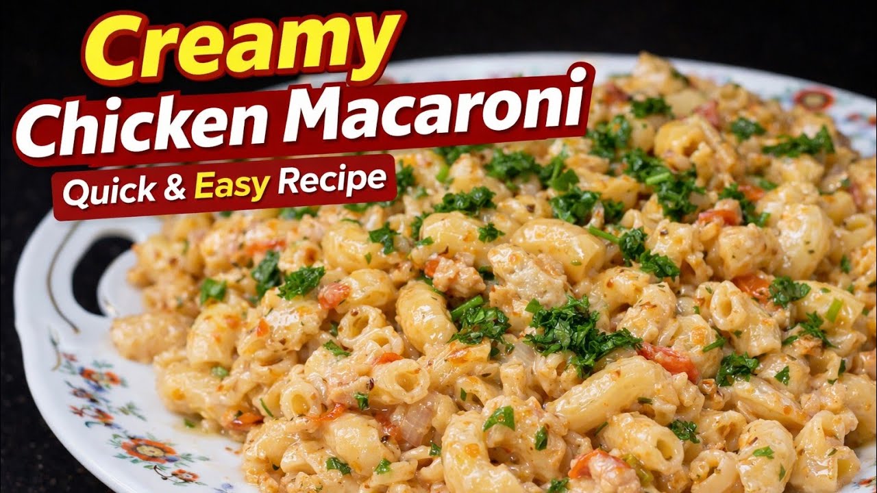 Creamy Chicken Macaroni Recipe | Easy & Quick Pasta Recipe