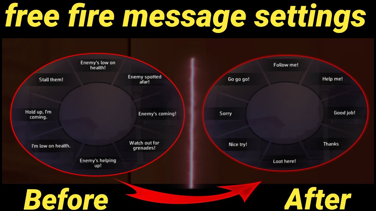 free fire quick message settings||how to change quick message settings in free fire||quick message..