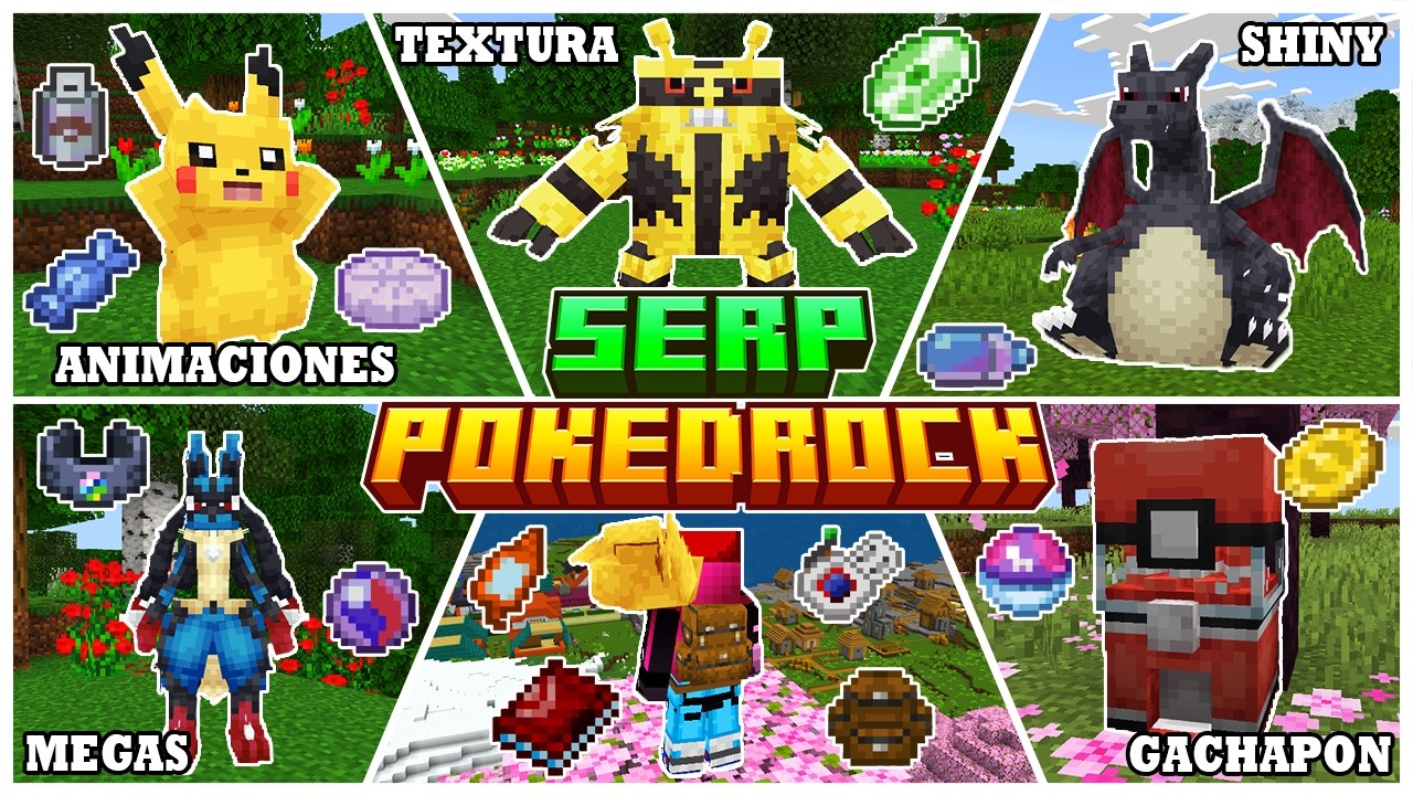 ⭐La GUIA DEFINITIVA de SERP POKEDROCK⭐ Minecraft Bedrock 1.21 - MOD COBBLEMON con TEXTURA - Parte #2