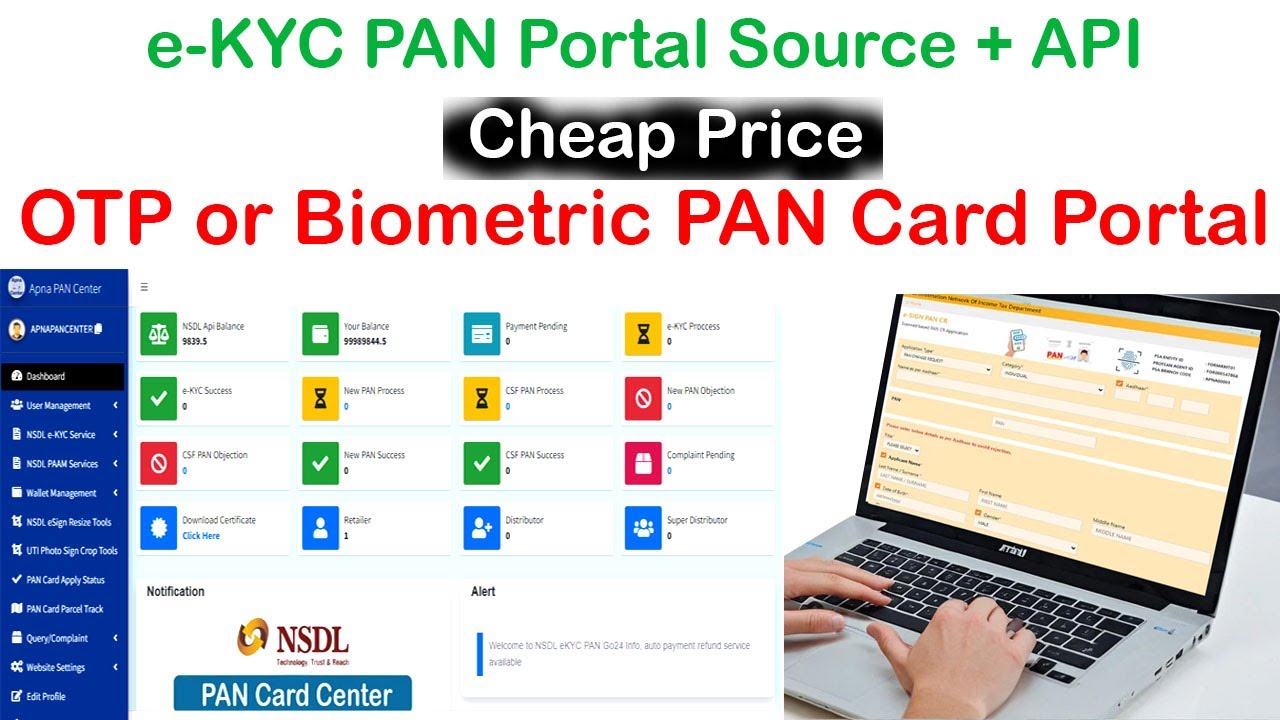 Live NSDL eKYC PAN Card Portal Source Code with API 2024 | OTP or Biometric PAN Card Portal Source