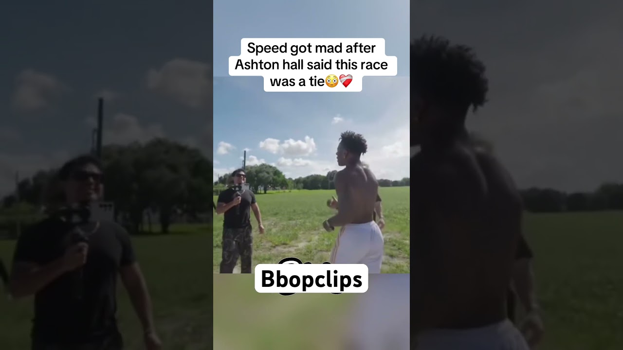 Speed got mad after Ashton hall said this race was a tie #ishowspeed