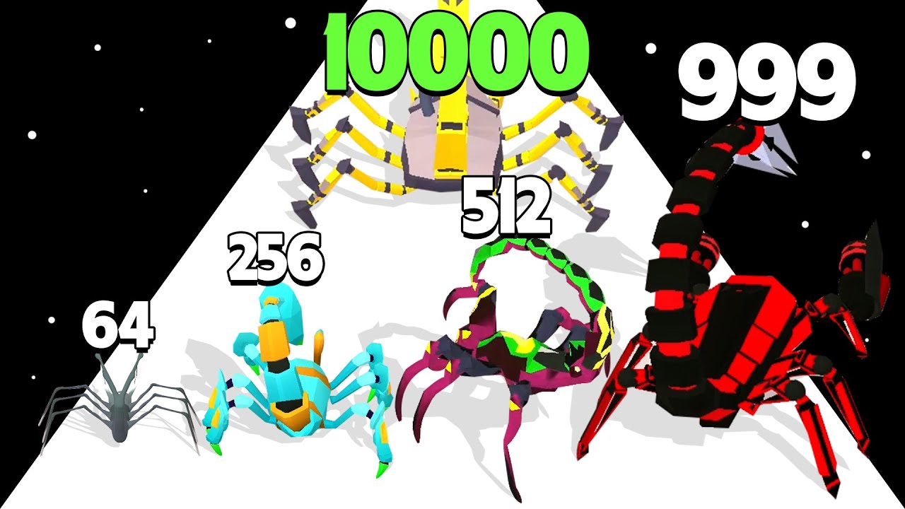 SCORPION RUN 3D: Evolve & Clash, Level Up Spiders (Max Level)