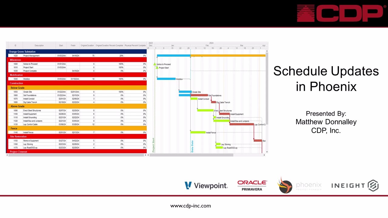 How to Update Your Schedule in Phoenix Project Manager