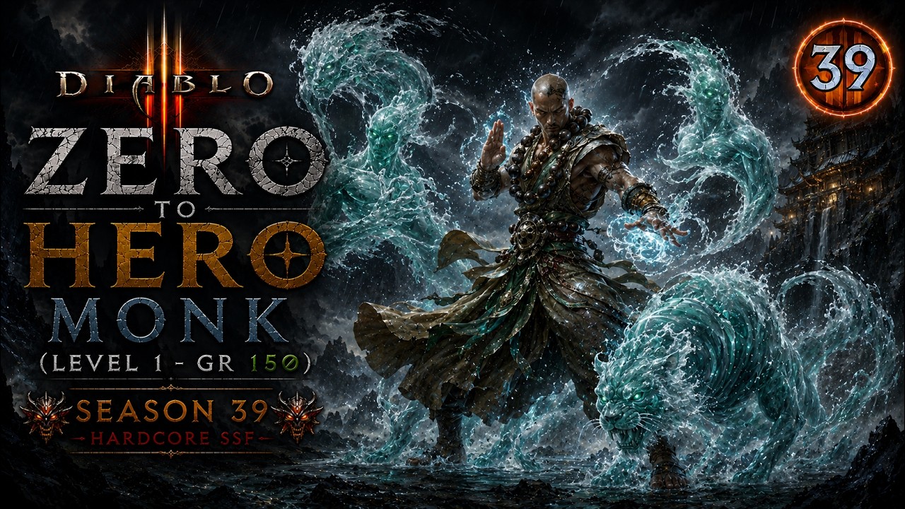 ☠️Hardcore☠️SSF☠️Zero to Hero Monk (Lvl 1 - GR 150) ☠️ !s39 !150 !builds !discord !youtube