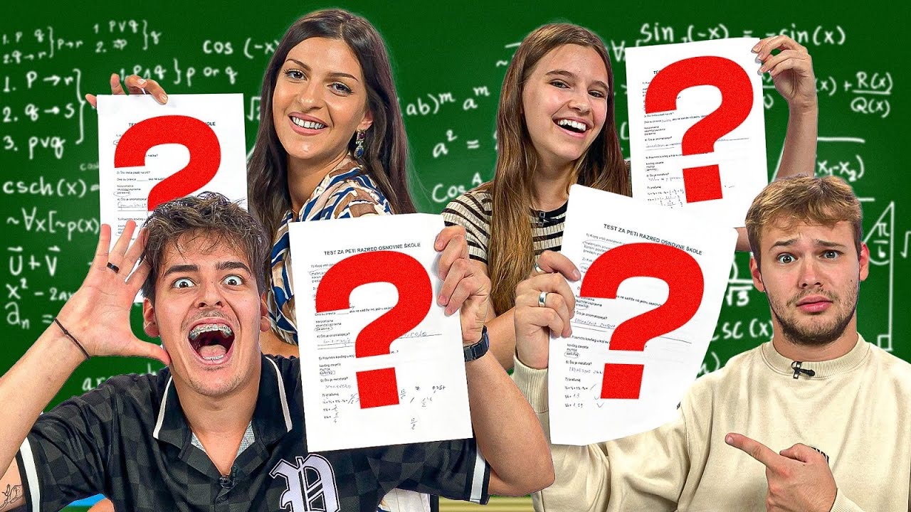 RJEŠAVAMO TEST IZ PETOG OSNOVNE! *iznenađenje* | Djoksa & Una & Bruno Lukić & Tena Tandara