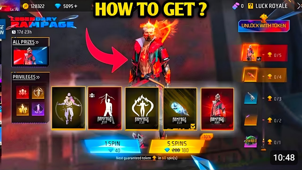 Rampage Legendary Bundle Event Spin 1 TrickINew Evo Bundle Free Fire Rampage Bundle l NewEvent