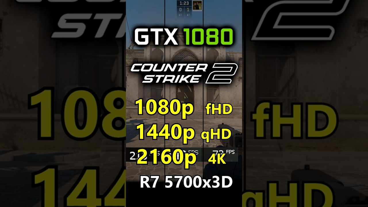 Counter-Strike 2 - GTX 1080 - 1080p vs 1440p vs 2160p 4K