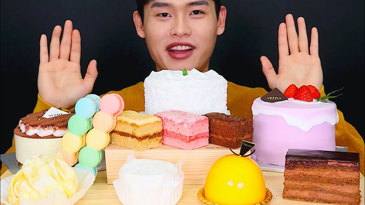 내가좋아하는 케이크 빵 마카롱 먹방~!! Chocolate Cake Tiramisu Castella Macaroon MuKBang~!!