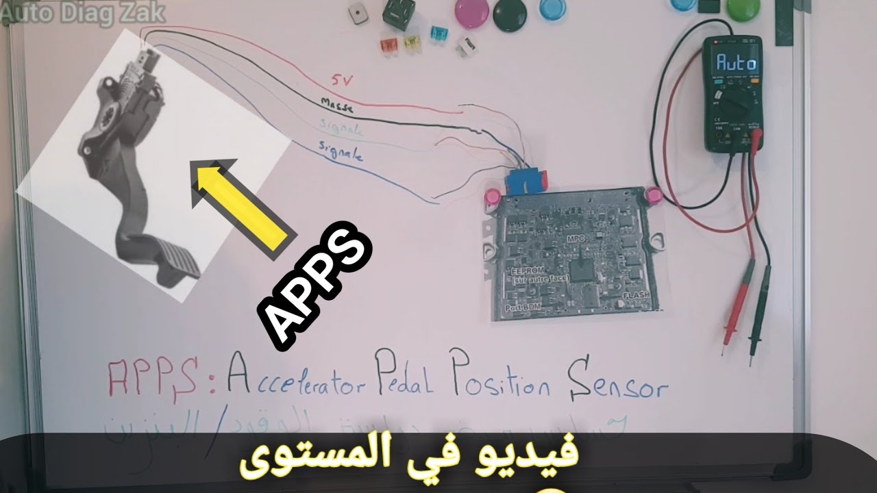 علامات تلف حساس دواسة البنزين، وكيفية فحصه بالأفومتر وبجهاز الدياكنوستيك (APPS)