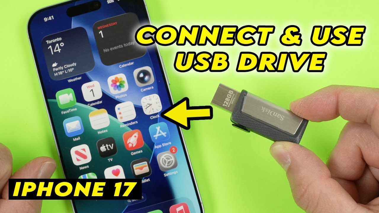 iPhone 17 + USB-накопитель: как подключить и перенести файлы