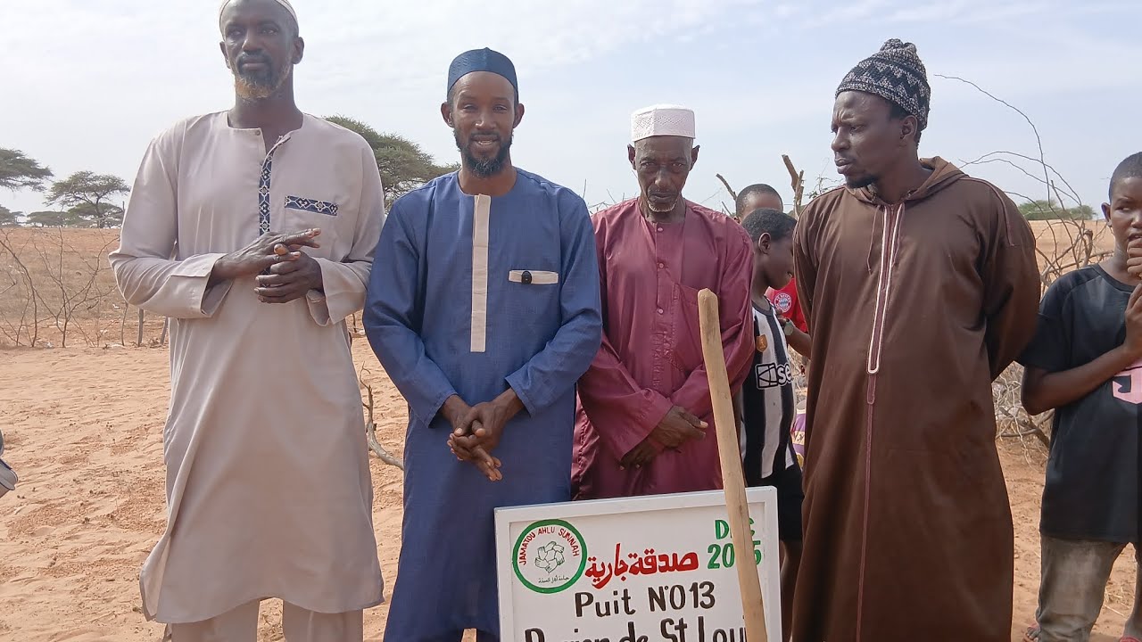 POSE PREMIÉRE PIERRE TÉNOU  SADAQA JARIYA  RÉGION DE SAINT LOUIS COMMUNE DE GANDON  VILLAGE NDIALAK
