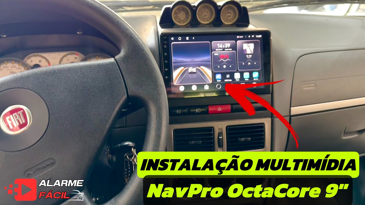 Instalação Multimídia NavPro OctaCore 9” no Fiat Strada 2010 ✅