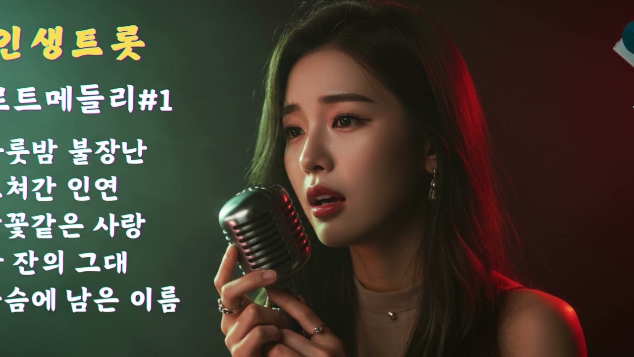 트로트메들리#1  1.하룻반 불장난  2. 스쳐간 인연  3. 밤꽃같은 사랑 4. 한 잔의 그대 5, 가슴에 남은 이름