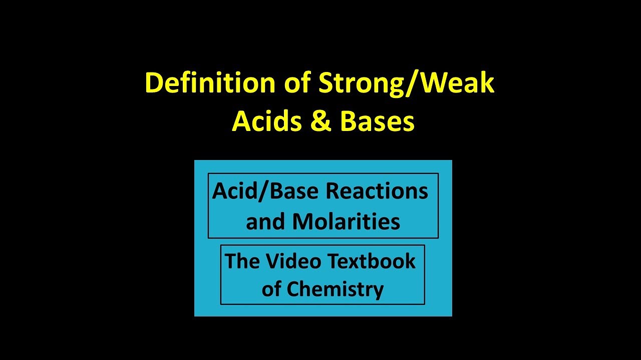 Definition of Strong/Weak Acids & Bases